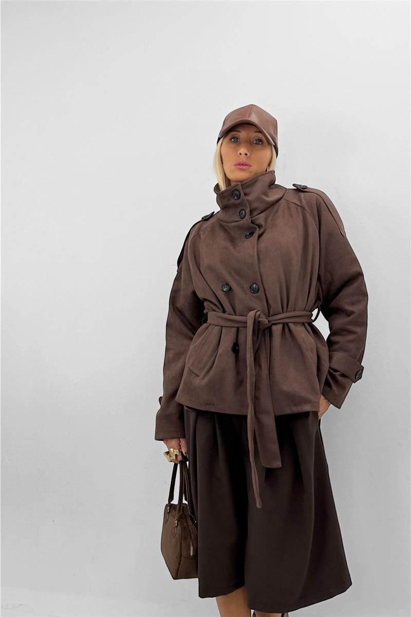trench corto doppiopetto chamois